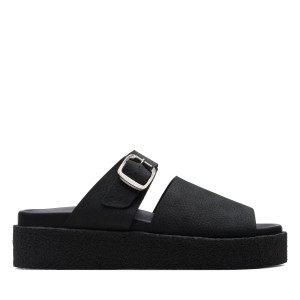 CREPE SLIDE BLACK NUBUCK