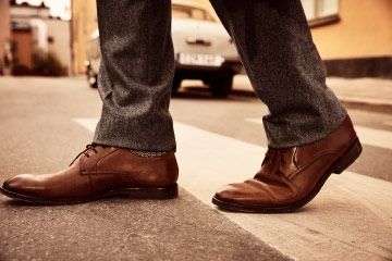 Close view of Ronnie walk in British tan leather